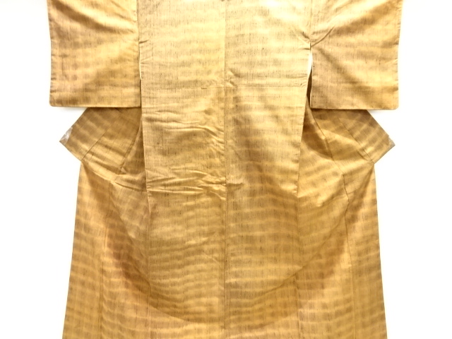 JAPANESE KIMONO / ANTIQUE KIMONO / SILK / TSUMUGI / WOVEN ABSTRACT STRIPE